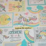 Tela loneta unicornios mensaje positivo. Ref 327