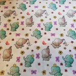 Tela algodón elefantes y mariposas. Ref 155