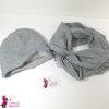 Cristina y Alejandra. Conjunto niño gorro y bufanda infinita gris claro