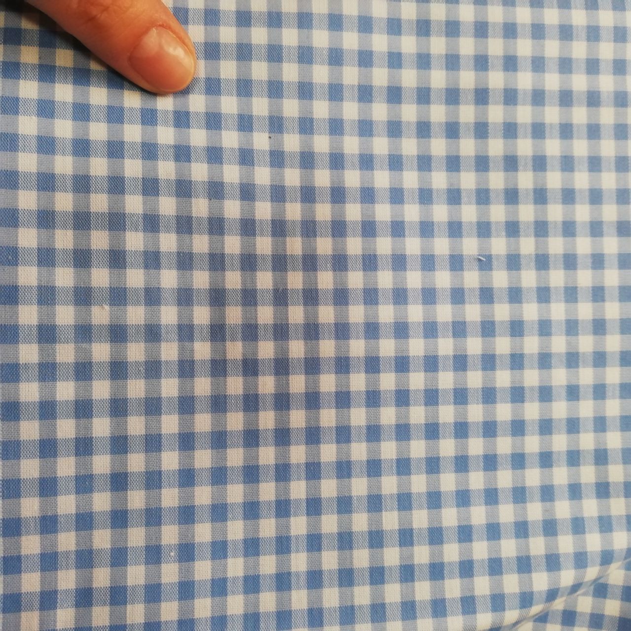 Tela algodón vichy azul claro 0,3 cm. Ref. 557
