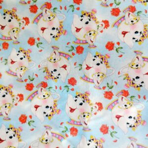 Tela algodón Bella y Bestia Tetera y Chip.Ref 744