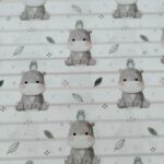 Tela algodón hipopótamos. Ref. 777