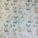 Tela algodón animales hojitas. Ref 791