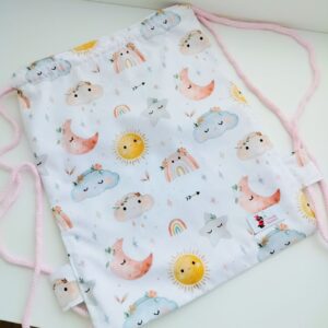 Mochila de cuerdas lunas flores